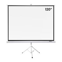 Pantalla Ecran para proyector 120"" portátil con trípode regulable, tela blanco mate, formato 4:3, carcasa metálica anticorrosiva